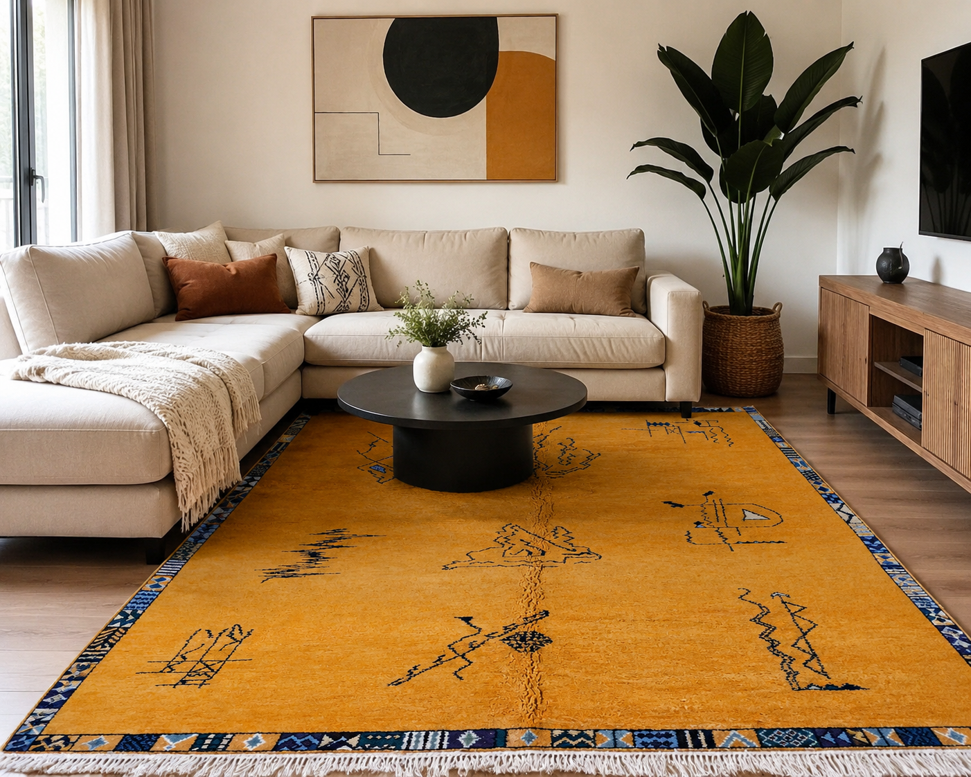 Tapis de Fès - Jaune